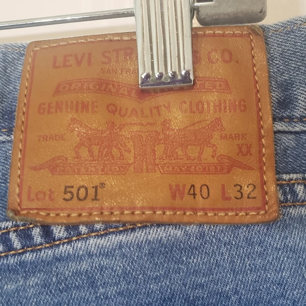 Levis 501 BIG E Button Fly Blue Jeans Size 40 X 32